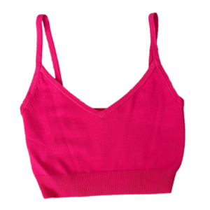 Intermix Carly Crop Cami Pink Barbie Style Rib Top